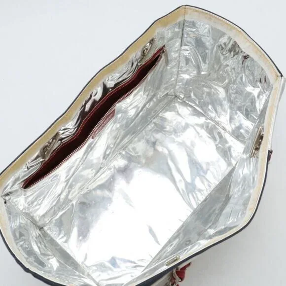 Authentic CHANEL CC No 5 Canvas Chocolate Bar Shoulder Tote Bag Quilted Chain - Picture 5 of 16